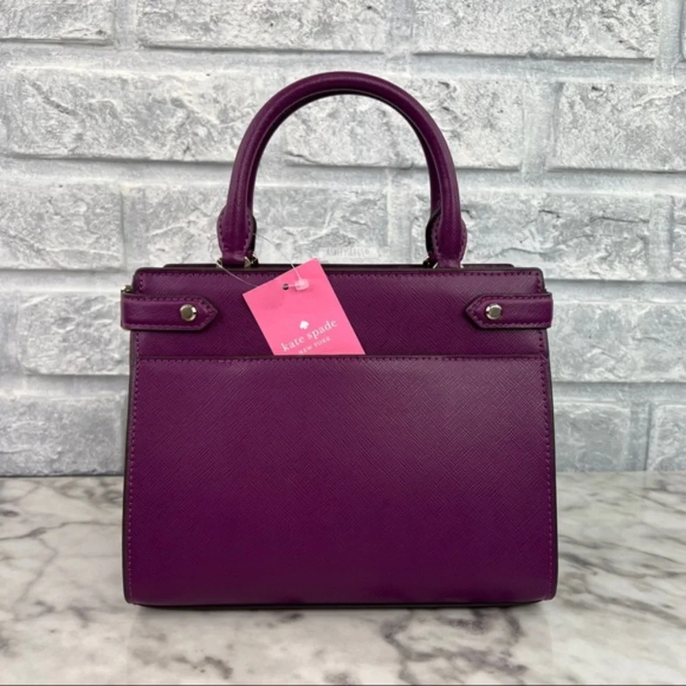 Kate Spade Staci Plum Pie Small Satchel Crossbody & Large Slim Bifold Wallet - Picture 5 of 16